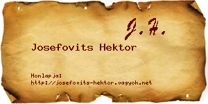 Josefovits Hektor névjegykártya